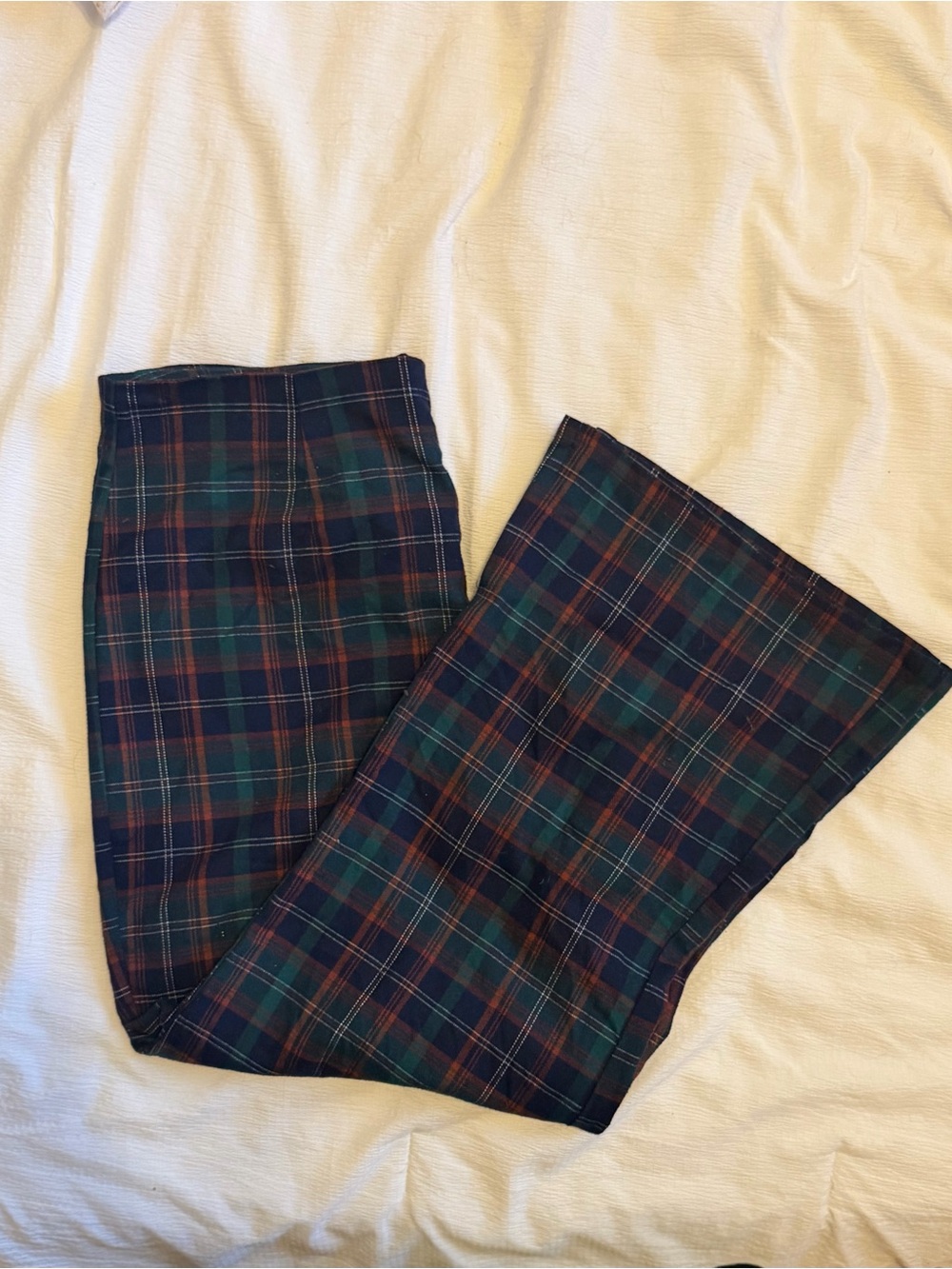 Plaid trousers in Navy and Green